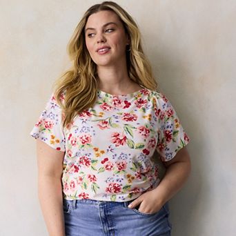 Plus Size LC Lauren Conrad Envelope Neckline Top