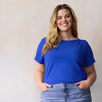 Plus Size LC Lauren Conrad Envelope Neckline Top