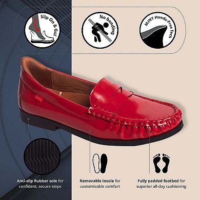 Marc Joseph New York Newbury Street Womens Hands-Free Slip On Technology Penny Loafer