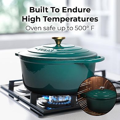 Zulay Kitchen 5 Quart Enameled Cast Iron Dutch Oven Pot with Lid Premium Durability & Oven Safe