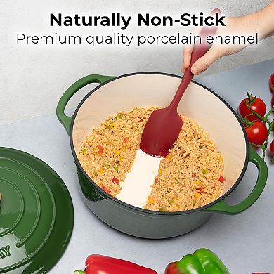 Zulay Kitchen 5 Quart Enameled Cast Iron Dutch Oven Pot with Lid Premium Durability & Oven Safe