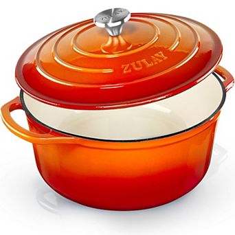 Zulay Kitchen 5-qt Enameled Cast Iron Dutch Oven Pot with Lid Premium Durability & Oven Safe