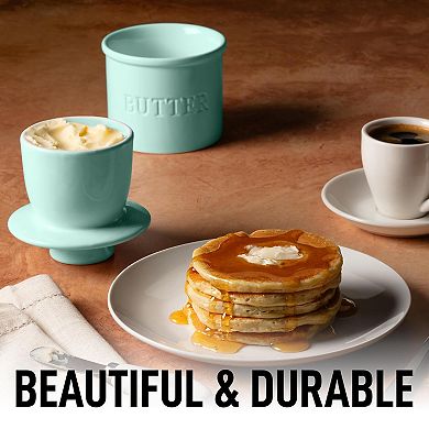 Zulay Kitchen Porcelain Butter Crock With Lid & Knife