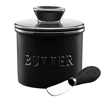Zulay Kitchen Porcelain Butter Crock With Lid & Knife
