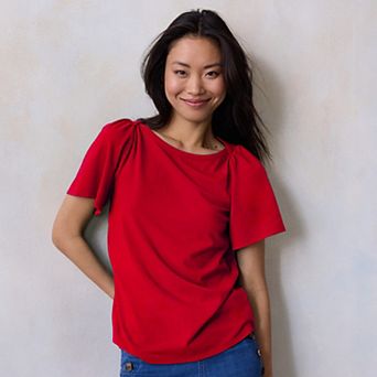 Petite LC Lauren Conrad Envelope Neckline Tee
