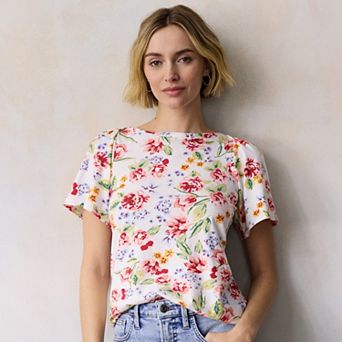 Petite LC Lauren Conrad Envelope Neckline Tee