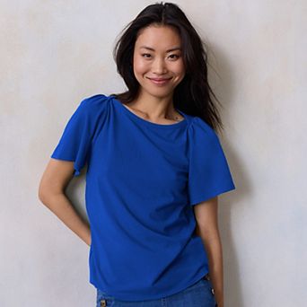Petite LC Lauren Conrad Envelope Neckline Tee