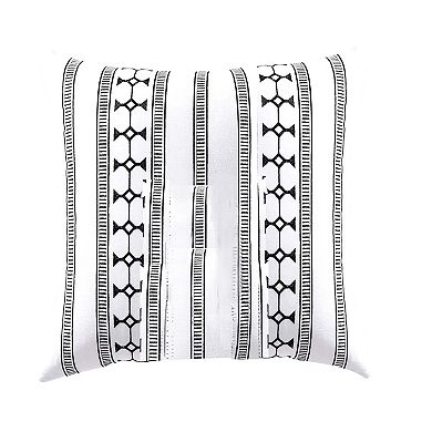 Jim Euro Sham with Black and White Clipped Jacquard Stripe, 26 x 26