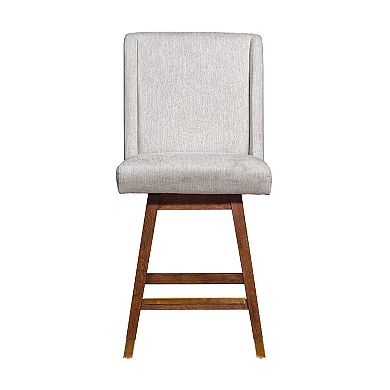 Tynn Swivel Counter Stool Chair, Wingback, Rubberwood