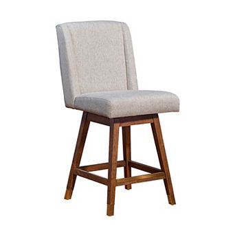Tynn Swivel Counter Stool Chair, Wingback, Rubberwood