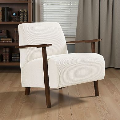 Bernie Accent Club Chair, Corduroy, Solid Wood Frame