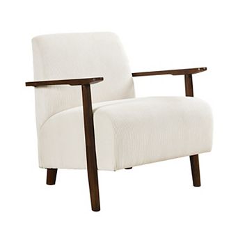 Bernie Accent Club Chair, Corduroy, Solid Wood Frame