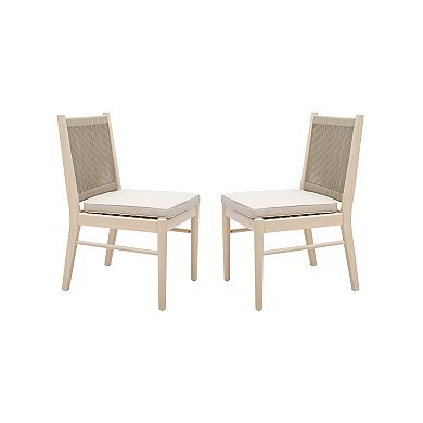Orry Dining Side Chair Set of 2, Roped Back, Acacia Wood