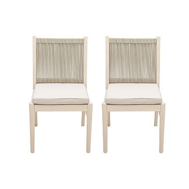 Orry Dining Side Chair Set of 2, Roped Back, Acacia Wood