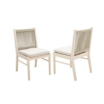 Orry Dining Side Chair Set of 2, Roped Back, Acacia Wood
