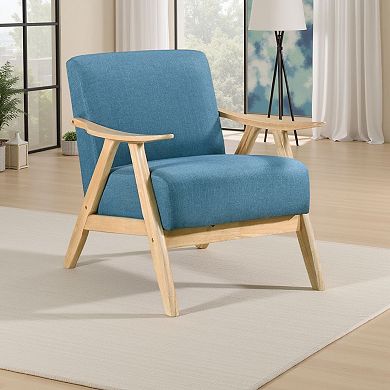 Indy Accent Club Armchair, Solid Rubberwood Frame