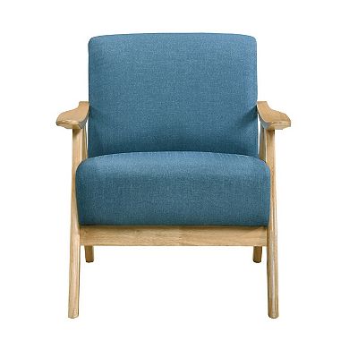 Indy Accent Club Armchair, Solid Rubberwood Frame