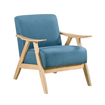 Indy Accent Club Armchair, Solid Rubberwood Frame