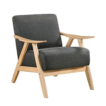 Indy Accent Club Armchair, Solid Rubberwood Frame