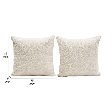 Wily Accent Pillow Set of 2, Square, Boucle Fabric
