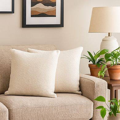 Wily Accent Pillow Set of 2, Square, Boucle Fabric