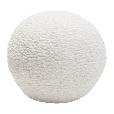 Wily Accent Pillow Set of 2, Round Ball, Faux Sheepskin