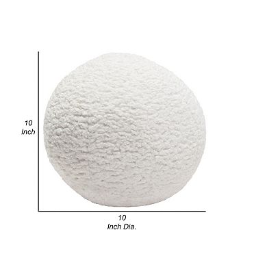 Wily Accent Pillow Set of 2, Round Ball, Faux Sheepskin