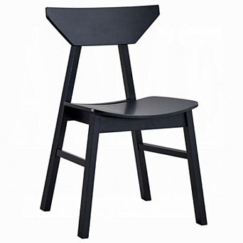 Frey 4 pc Dining Side Chair Set, Low Curved Back, Scandinavian Black