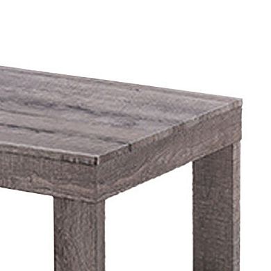 Knic Coffee Table, 48 Inch, Gray Rectangular Top, Double Pedestal Base