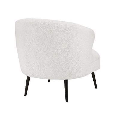 Neda Accent Chair, Soft Boucle, Curved Barrel Back