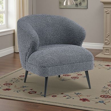 Neda Accent Chair, Soft Boucle, Curved Barrel Back