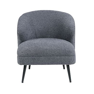 Neda Accent Chair, Soft Boucle, Curved Barrel Back