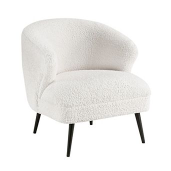 Neda Accent Chair, Soft Boucle, Curved Barrel Back