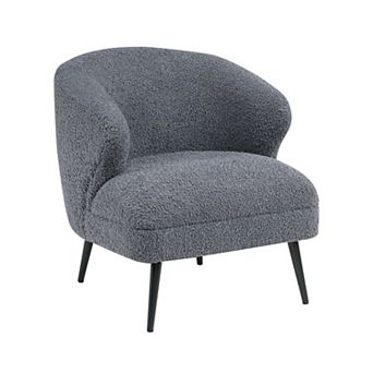 Neda Accent Chair, Soft Boucle, Curved Barrel Back