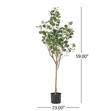 Zylo Faux Tree Eucolites Plant, 59 Inch, Green Polyester