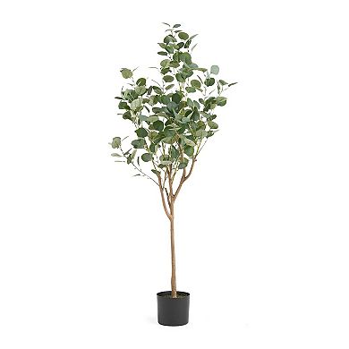 Zylo Faux Tree Eucolites Plant, 59 Inch, Green Polyester