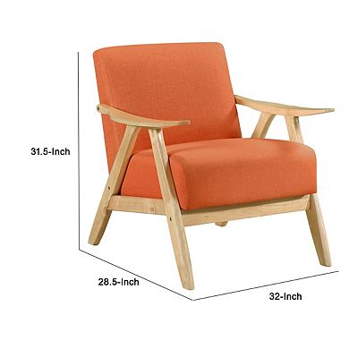 Indy Accent Club Armchair, Solid Rubberwood