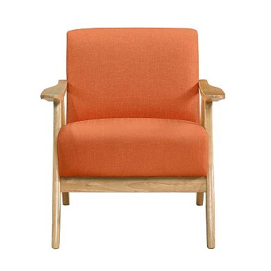 Indy Accent Club Armchair, Solid Rubberwood