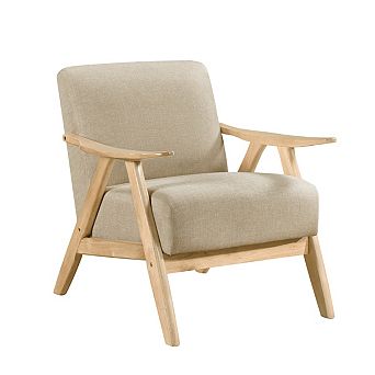 Indy Accent Club Armchair, Solid Rubberwood