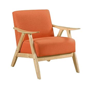 Indy Accent Club Armchair, Solid Rubberwood