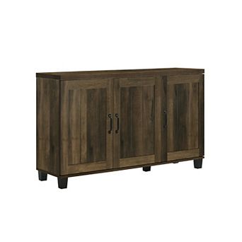Elia Shoe Cabinet with 3 Doors and 6 Shelves, Dusty Oak Brown 45 Inch