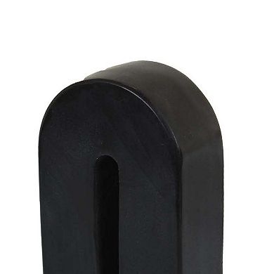 Modern Decorative Arch Sculpture in Matte Black Solid Marble, 8 Inch