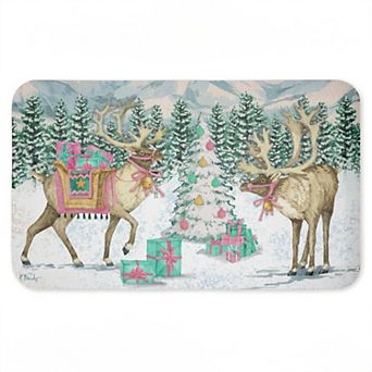 Stupell Home Decor Whimsy Holiday Reindeer Anti Fatigue Kitchen Mat