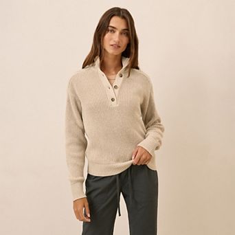 Luxe Knit Henley Sweater