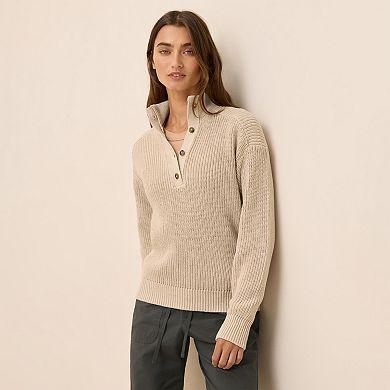 Luxe Knit Henley Sweater