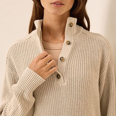 Luxe Knit Henley Sweater