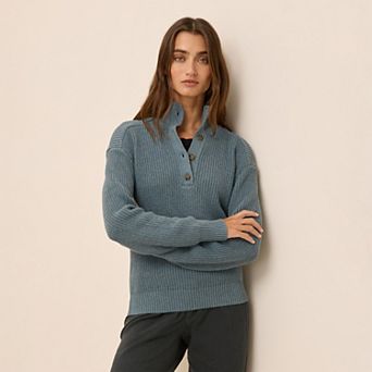 Luxe Knit Henley Sweater