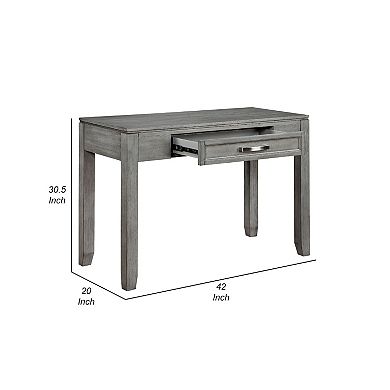Thiem Writing Laptop Desk, 1 Drawer, Gray Wood Veneer, 42 Inch