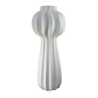 Samo Decorative Vase, Textured Body w Bulb Top, 37 Inch White Resin