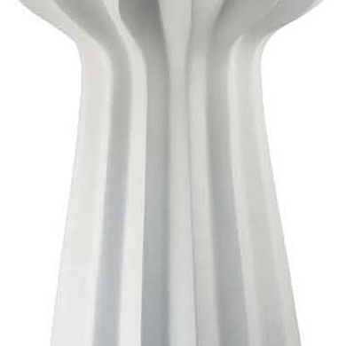 Samo Decorative Vase, Textured Body w Bulb Top, 37 Inch White Resin